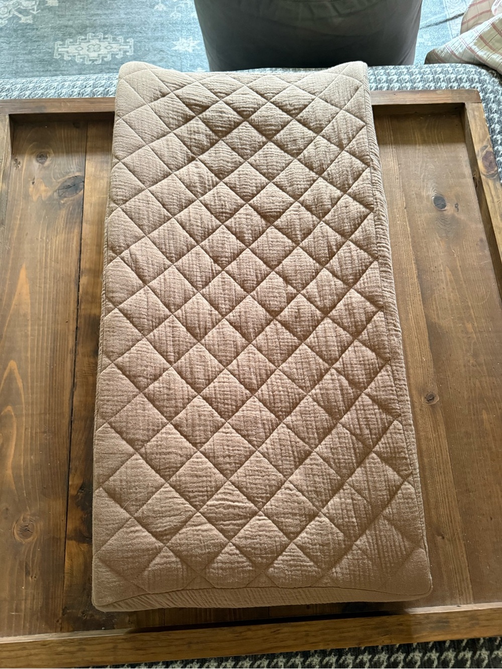 Munchkin Changing Pad with Brown Quilted Mattress Cover